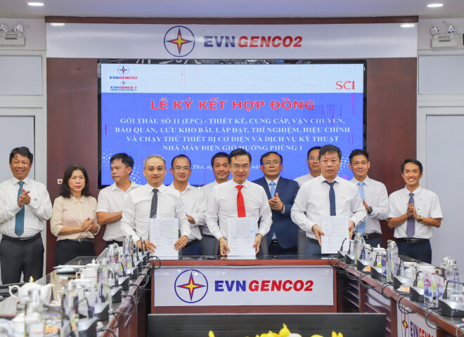 Lễ ký kết Hợp đồng EPC Dự án Nhà máy điện gió Hướng Phùng 1 giữa Tổng công ty Phát điện 2 - CTCP và Liên danh SCI