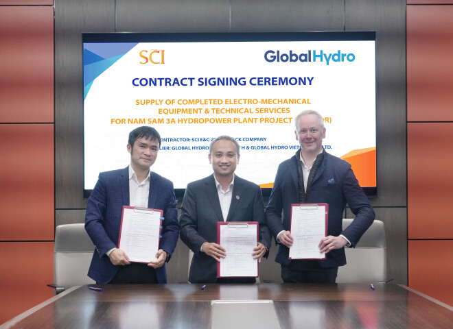 LỄ KÝ KẾT HỢP ĐỒNG CUNG CẤP THIẾT BỊ CƠ ĐIỆN ĐỒNG BỘ VÀ DỊCH VỤ KỸ THUẬT DỰ ÁN NHÀ MÁY THỦY ĐIỆN NAM SAM 3A