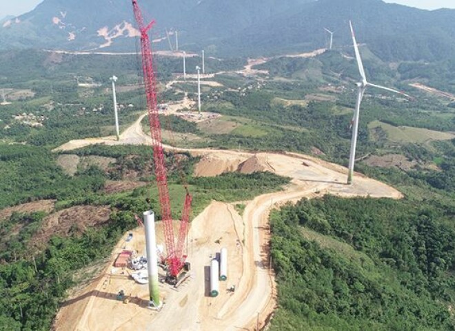 Dự án điện gió Gelex Quảng Trị: Đang hoàn thiện công tác lắp đặt
